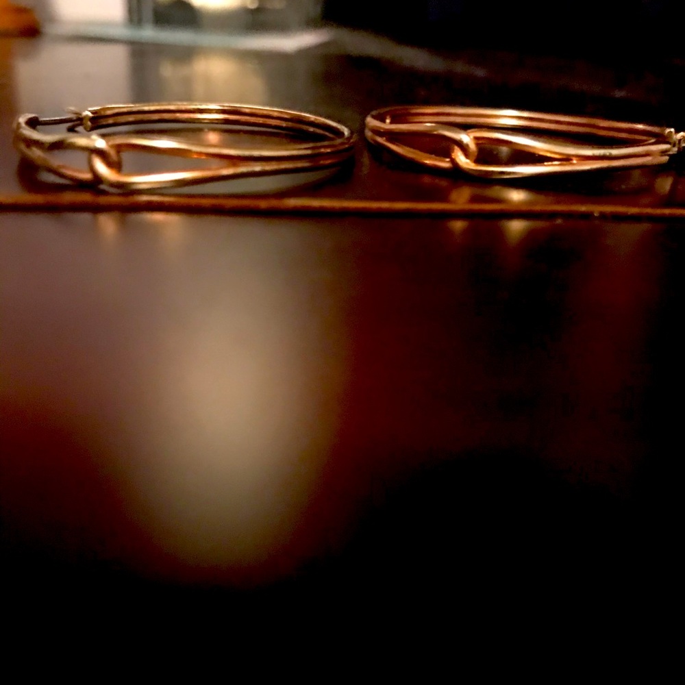Kate Spade rose gold hoop earrings